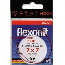 Поводок Agat Flexonit 7х7 Red 20 см. 6.8 кг. (упаковка 2 шт.)