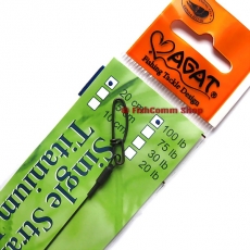 Поводок Agat Titanium Jerkbait Leader, длина 20 см., тест 100 lb., упаковка 1 шт. Поводок Agat Titanium Jerkbait Leader, длина 20 см., тест 100 lb., упаковка 1 шт.