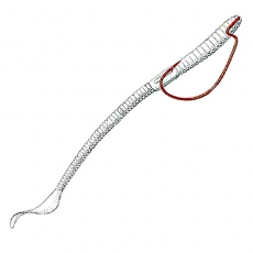 Крючок офсетный Owner 5109 Red №2 J-Light Worm Hook (6 шт.)