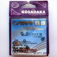 Кольцо заводное Kosadaka 1207B №04 (4 мм. 4 кг. 20 шт.)