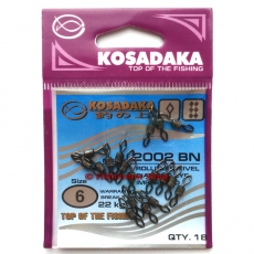 Вертлюг роликовый Kosadaka рифленый 2002BN №6 (22 кг.) 18 шт.