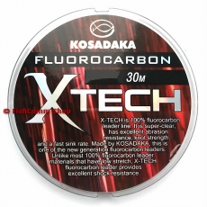 Леска флюрокарбоновая Kosadaka X-Tech 0.19 мм. 30 м.