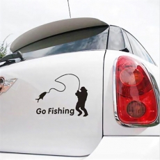 Рыболовная наклейка Go Fishing (черная)