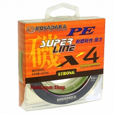 Плетеный шнур Kosadaka Super PE X4 0.18 (#1.2) Light Green 150 m.