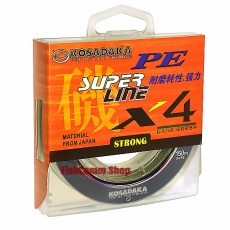 Плетеный шнур Kosadaka Super PE X4 0.16 (#1.0) Dark Green 150 m.