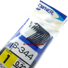 Крючок рыболовный с поводком Owner 56913 Black S-344 №1 0.22 мм. (8 шт.)