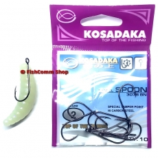 Силиконовая приманка Kosadaka Maggot 40. Цвет WH (белый с золотыми блестками). 8 шт. (креветка)