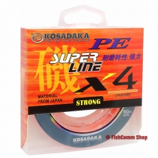 Плетеный шнур Kosadaka Super PE X4 0.25 (#1.5) Orange 150 m.