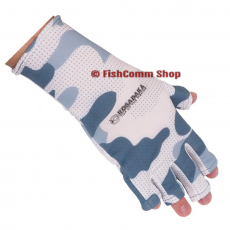 Перчатки Kosadaka Sunblock Gloves эластичные с открытой ладонью и пальцами White Camo XL