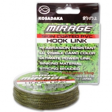 Поводковый материал Kosadaka Mirage Skin Coated PVC Hook Link 25 lb. 25 m. (зеленый/черный)